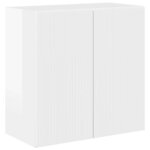 vidaXL Meuble TV mural Montage mural Blanc brillant 59 5 x 31 x 60 cm