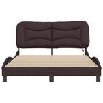 vidaXL Cadre de lit avec LED sans matelas Hvar marron foncé 140x200cm tissu