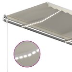 vidaXL Auvent manuel rétractable avec LED 4 5x3 5 m Crème