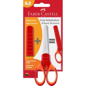 FABER-CASTELL Ciseaux scolaires GRIP  en blister  rouge