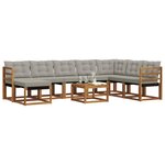 vidaXL Ensemble de canapés d'extérieur 9 Pièces Gris Naturel et Clair