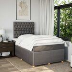 vidaXL Sommier à lattes de lit avec matelas Taupe 120x200 cm Tissu