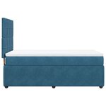 vidaXL Sommier à lattes de lit avec matelas bleu 90x190 cm velours