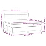 vidaXL Sommier à lattes de lit avec matelas Gris clair 200x200cm Tissu