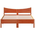 vidaXL Cadre de lit sans matelas cire marron 135x190cm bois pin massif