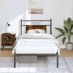 vidaXL Cadre de lit sans matelas chêne fumé 75x190cm bois d'ingénierie