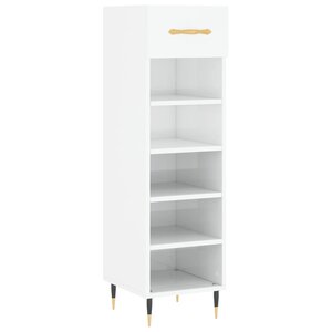vidaXL Armoire à chaussure Blanc brillant 30x35x105 cm Bois ingénierie