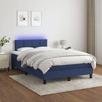 vidaXL Sommier à lattes de lit matelas et LED bleu 120x190 cm tissu