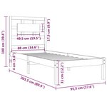 vidaXL Cadre de lit sans matelas blanc 90x200 cm bois de pin massif