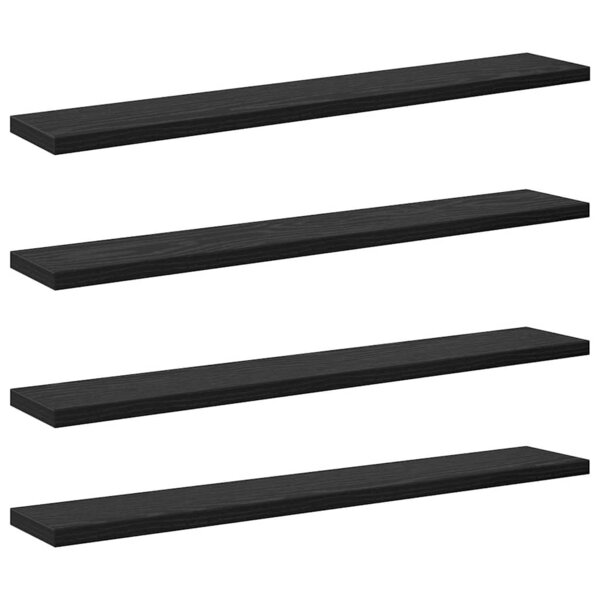 vidaXL Étagère à livres 4 Pièces Noir 60 x 10 x 1.5 cm Bois d'ingénierie