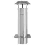 vidaXL Extension de Conduit Argent 25 x 25 x 65 cm Acier inoxydable