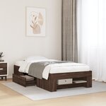 vidaXL Cadre de lit sans matelas chêne marron 100x200 cm