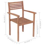 vidaXL Chaises de jardin lot de 4 et coussins vert Bois de teck solide