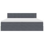 vidaXL Lit avec rangement et LED Gris foncé 200 x 200 cm Velours