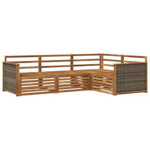 vidaXL Ensemble de canapés d'extérieur 4 Pièces Naturel