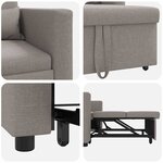 vidaXL Canapé Lit Simple Taupe 90 x 165 x 87 cm tissu