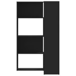 vidaXL Bibliothèque d'angle à 4 niveaux noir bois d'ingénierie
