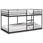 vidaXL Lit superposé sans matelas noir 100x200 cm acier