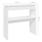 vidaXL Table console Blanc 80x30x80 cm Aggloméré
