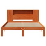 vidaXL Lit bibliothèque sans matelas cire marron 120x190cm pin massif