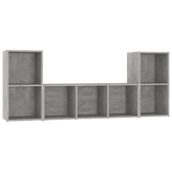 vidaXL Ensemble de meubles TV 3 Pièces Gris béton Aggloméré