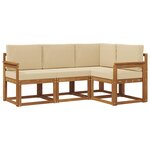 vidaXL Ensemble de canapés d'extérieur 4 pc Naturel et Beige