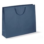 Sac pelliculé mat bleu nuit à poignées cordelières 19 x 27 x 10 cm (lot de 25)