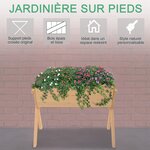 Jardinière sur pieds potager dim. 100L x 70l x 80H cm insert d'irrigation + feutre de drainage inclus bois massif sapin