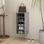 vidaXL Armoire à chaussures Gris béton 31 5x35x70 cm Aggloméré