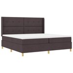 vidaXL Lit à Ressorts avec matelas Marron foncé 200 x 200 cm tissu