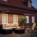 vidaXL Cadre de store manuel avec LEDs Rouge et Anthracite 3 x 2 5 m