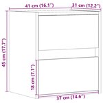 vidaXL Table de chevet murale avec lumières LED chêne sonoma