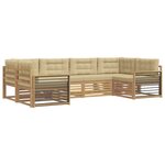 vidaXL Ensemble de canapés d'extérieur 6 pc Blanc et Beige
