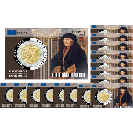 Série compléte 16 coincards erasmus 2022 à“ 2 euro commémorative x 16 piécesà“ 35 ans du programme erasmus