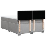 vidaXL Sommier à lattes de lit avec matelas Gris clair 140x190cm Tissu