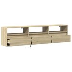 vidaXL Meuble TV mural avec LED chêne sonoma 180x31x45 cm