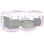 vidaXL Salon de jardin 7 Pièces avec coussins noir résine tressée