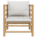 vidaXL Canapé de jardin avec coussins gris clair bambou