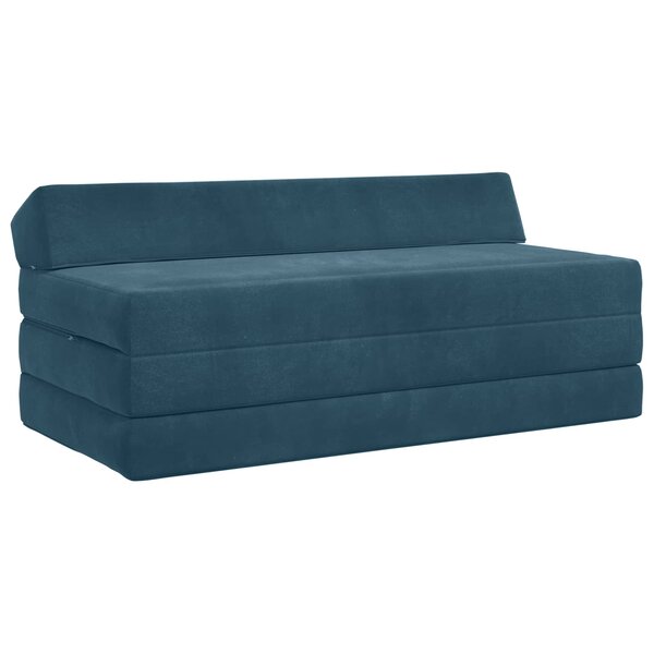 vidaXL Canapé-lit pliable Bleu 120 x 60 x 49 cm Tissu