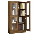 vidaXL Armoire à vitrine Chêne brun 82 5x30 5x150 cm Bois d'ingénierie