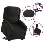 vidaXL Fauteuil inclinable noir tissu
