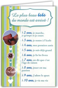 Carte Bienvenue Bébé Félicitations Naissance Adoption Enveloppe Bleue 12x17 5cm