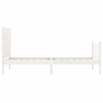 vidaXL Cadre de lit et tête de lit blanc 100x200 cm bois massif