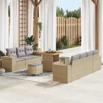 vidaXL Ensemble de canapé de jardin 10 Pièces Beige  Gris clair