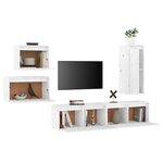 vidaXL Meubles TV 5 Pièces Blanc Bois massif de pin