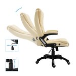 Chaise fauteuil siège de bureau informatique étude similicuir crème 02_0024000