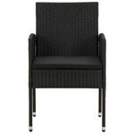 vidaXL Mobilier à dîner d'extérieur 5 Pièces Résine tressée Noir