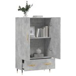 vidaXL Buffet haut gris béton 69 5x31x115 cm bois d'ingénierie