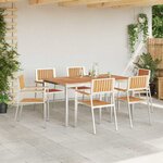 vidaXL EnsembledeRepasdeJardin Marron TeckMassif