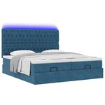 vidaXL Cadre de lit ottoman avec matelas bleu foncé 200x200 cm velours